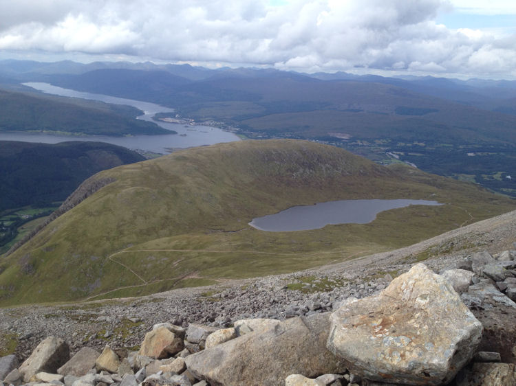 Fort William becoming visible from behind Meall an t-Suidhe