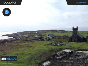 360° panorama of Loch Eatharna, Arinagour and the Kirk