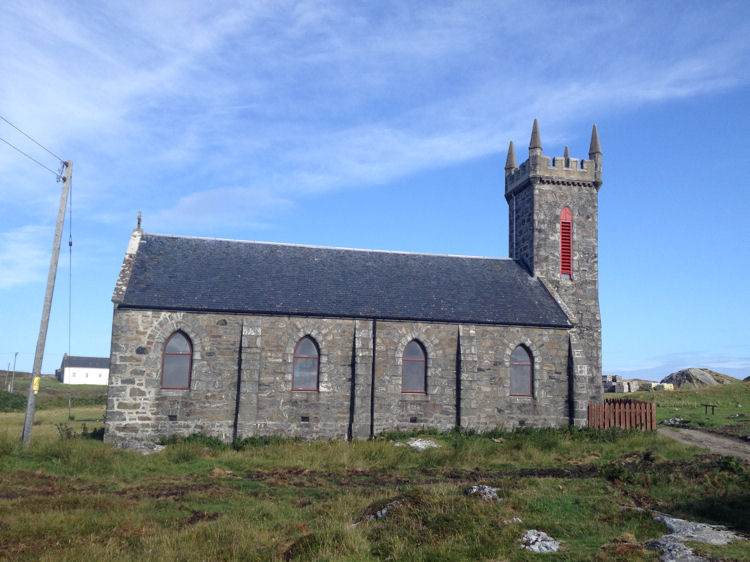 The Kirk, overlooking the village of Arinagour