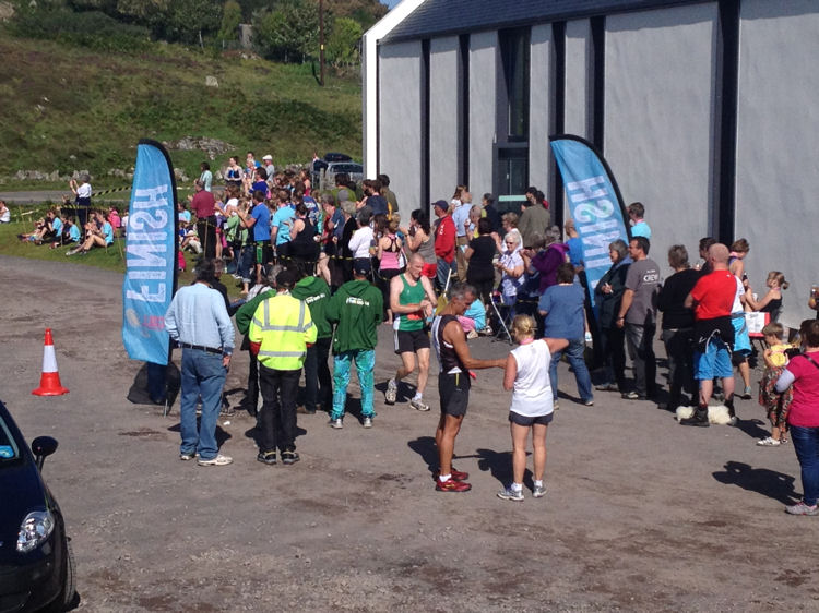 Finishing line at the Community Centre in Arinagour