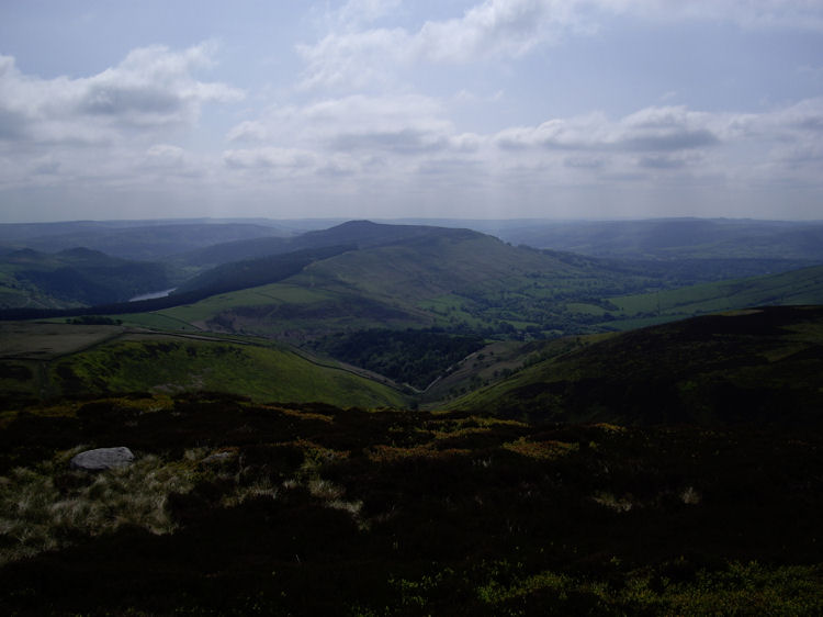 Looking back: Woodlands Valley, Win Hill and Hope Valley