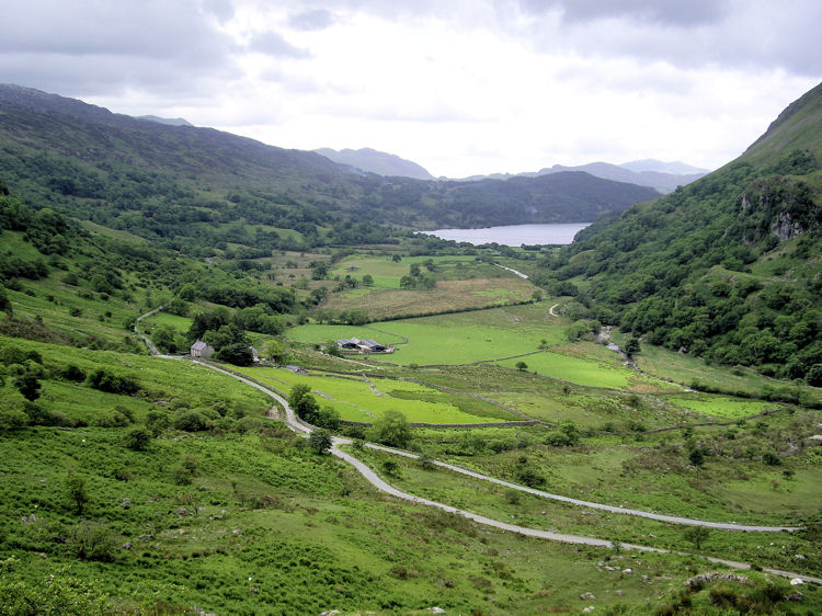 Looking down the valley to Llyn Gwynant