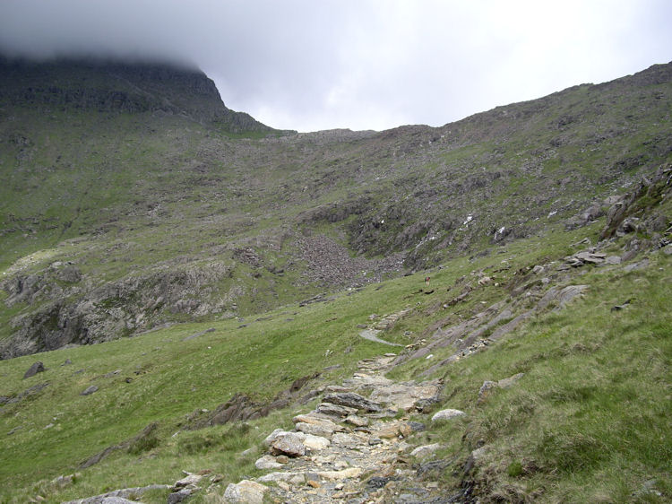 The path up to Bwlch Ciliau, the ridge between Snowdon and Y Lliwedd