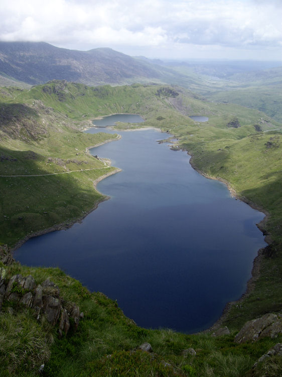 Llyn Llydaw seen from Bwlch Ciliau