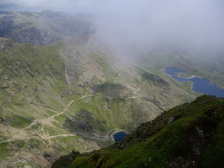 The Pyg Track, the Miners' Track, Glaslyn and Llyn Llydaw