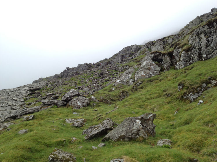 The path gets steep with lots of loose rock