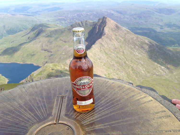 Innis & Gunn Original on the Snowdon summit (1085m)