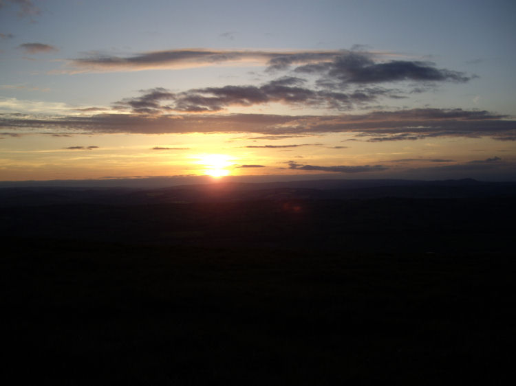 Sunset from the summit of Titterstone Clee