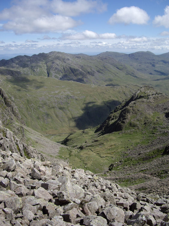 Boulder scramble: looking back down Little Narrowcove
