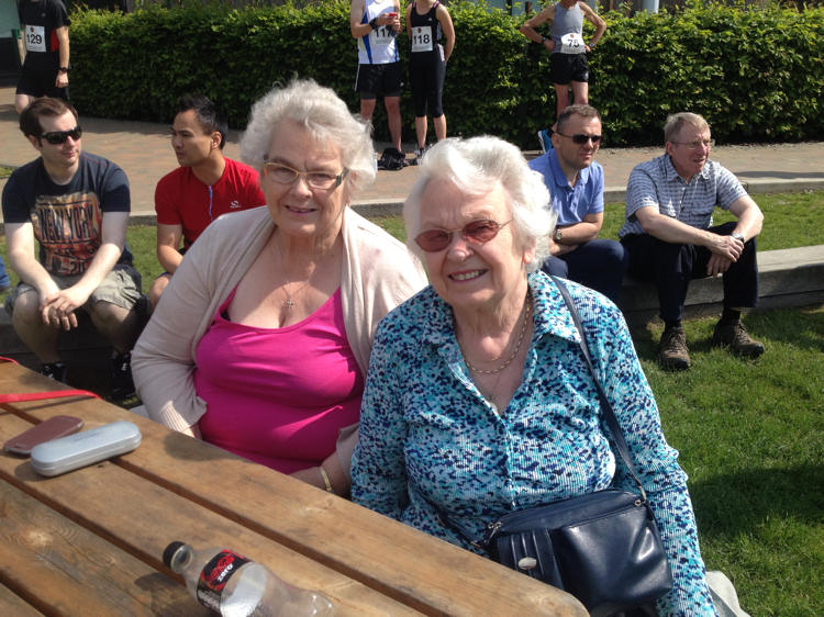Race spectators: Cicely Harding and Daphne Pirie