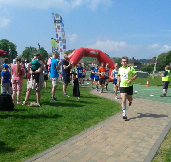 Departing the William Brookes School on the Wenlock Olympian Half Marathon