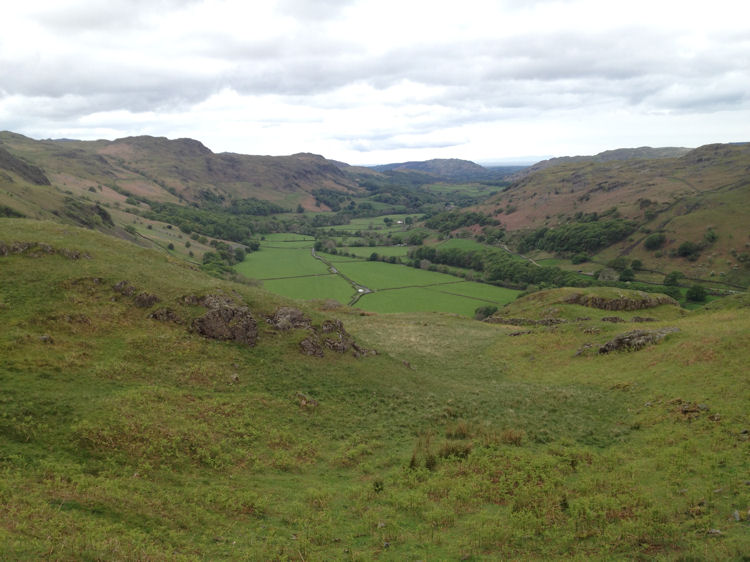 Looking down at Eskdale from Hardknott Roman Fort