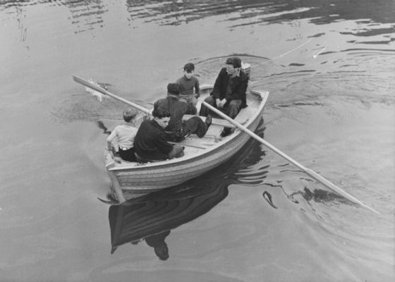 Taking some lads for a row in the new dinghy Taking some lads for a row in the new dinghy