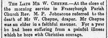William Cheyne Notice