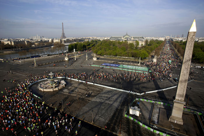 The Tour Eiffel, Grand Palais and Luxor Obelisk, from the Place de la Concorde