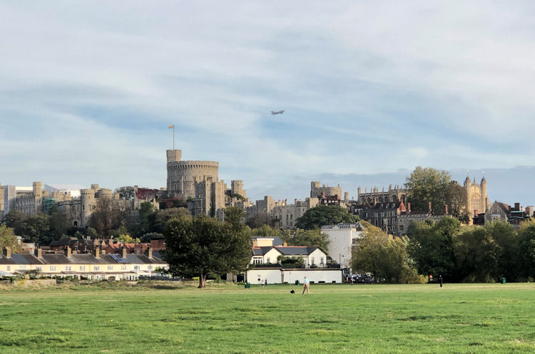 Running towards Windsor Castle