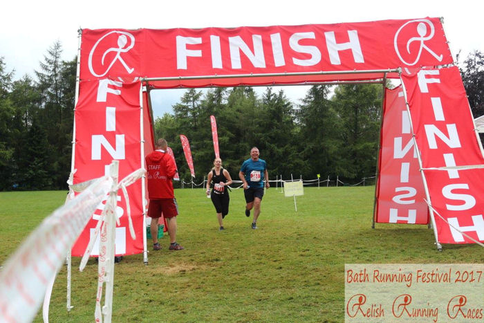 Tahni and Neil finish the Long Half Marathon