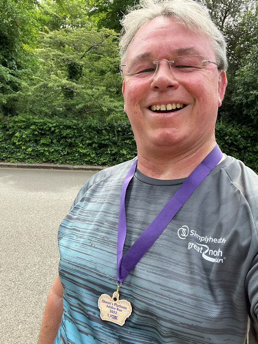 Neil with CSSC Queen's Platinum Jubilee Run medal