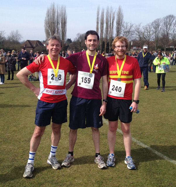 Neil, Russell and Michael with Croydon Half Marathon medals
