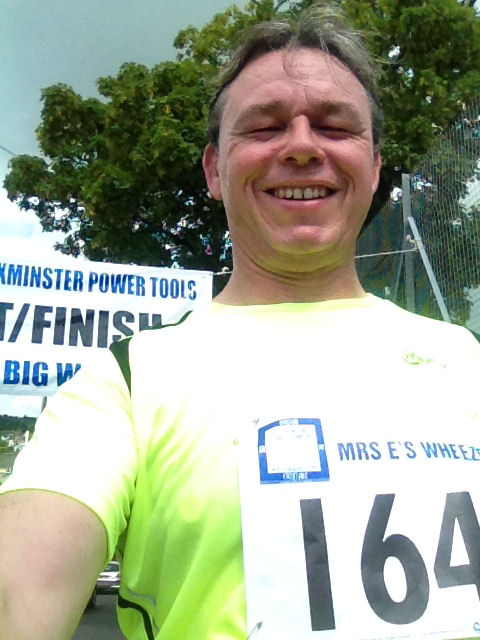 The finish of Mrs E's Big Wheeze 10k