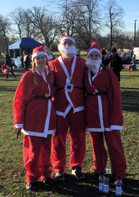 Santas with medals