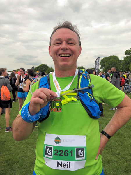 Neil with London 10 Mile medal