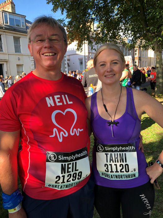 Neil and Tahni before heading to the starting area on the A617(M)