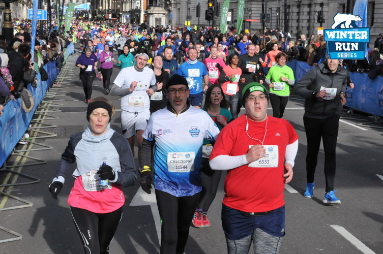 Neil and Ranu approach the finish line